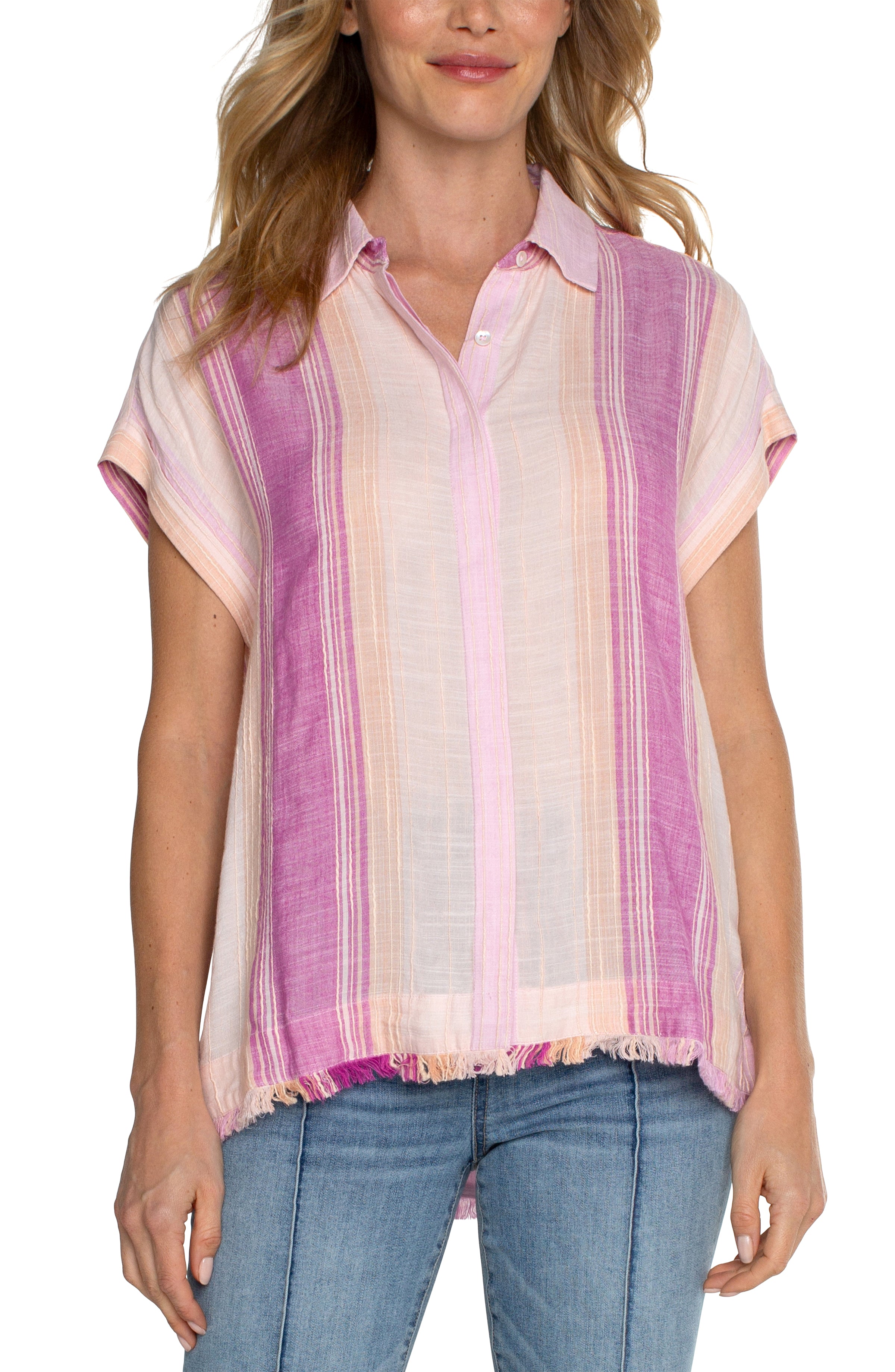 LVP Collared Camp Shirt - Lavender Front View