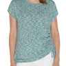LVP Short Sleeve Scoop Neck with Side Detail - Mermaid Teal  Front View