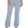 Liverpool Gia Glider Crop Flare Twisted Seam - Chambray Stripe Front View