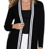 Liverpool Open Front Cardigan Sweater - black/white contrast Front View