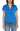 Liverpool Shawl Collar Short Sleeve Dolman Knit Top - Diva Blue Front View
