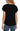 Liverpool Short Sleeve Draped Cowl Neck Top - Black Back View