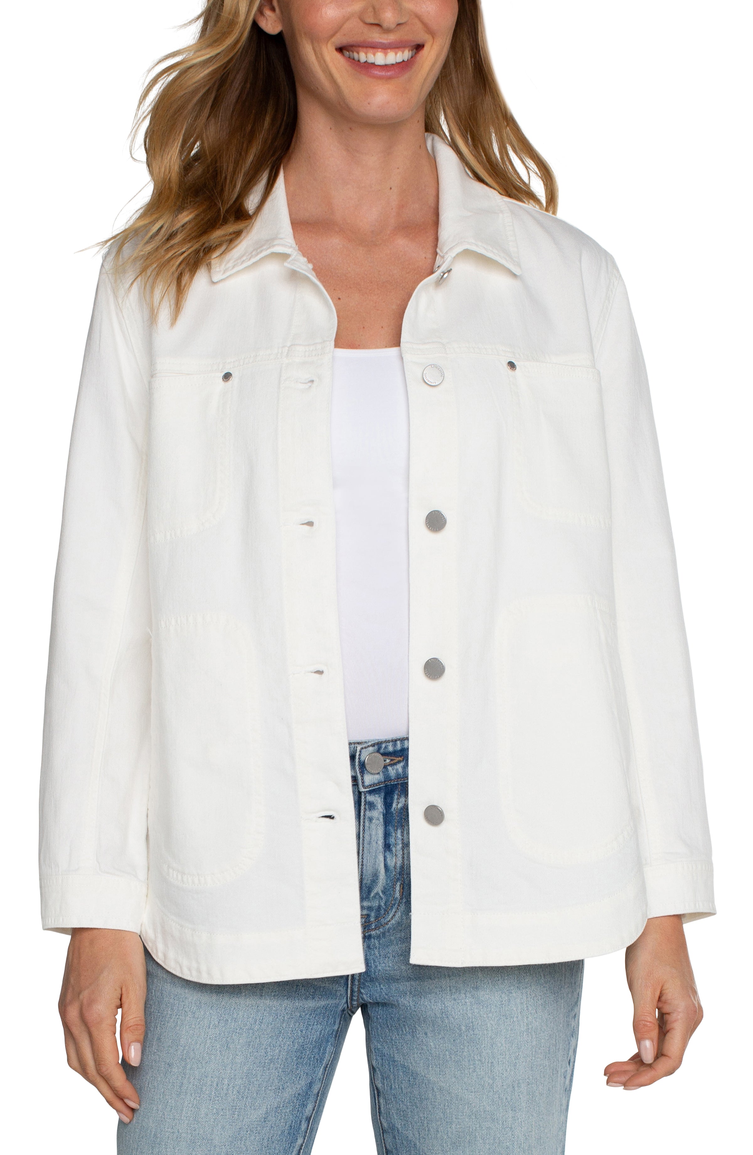 LVP Casual Jacket - Bright White Front View