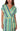 LVP Dolman Wrap Midi Dress - Teal Multi Stripe Close Up View
