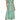 LVP Dolman Wrap Midi Dress - Teal Multi Stripe Front View