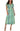 LVP Dolman Wrap Midi Dress - Teal Multi Stripe Front View