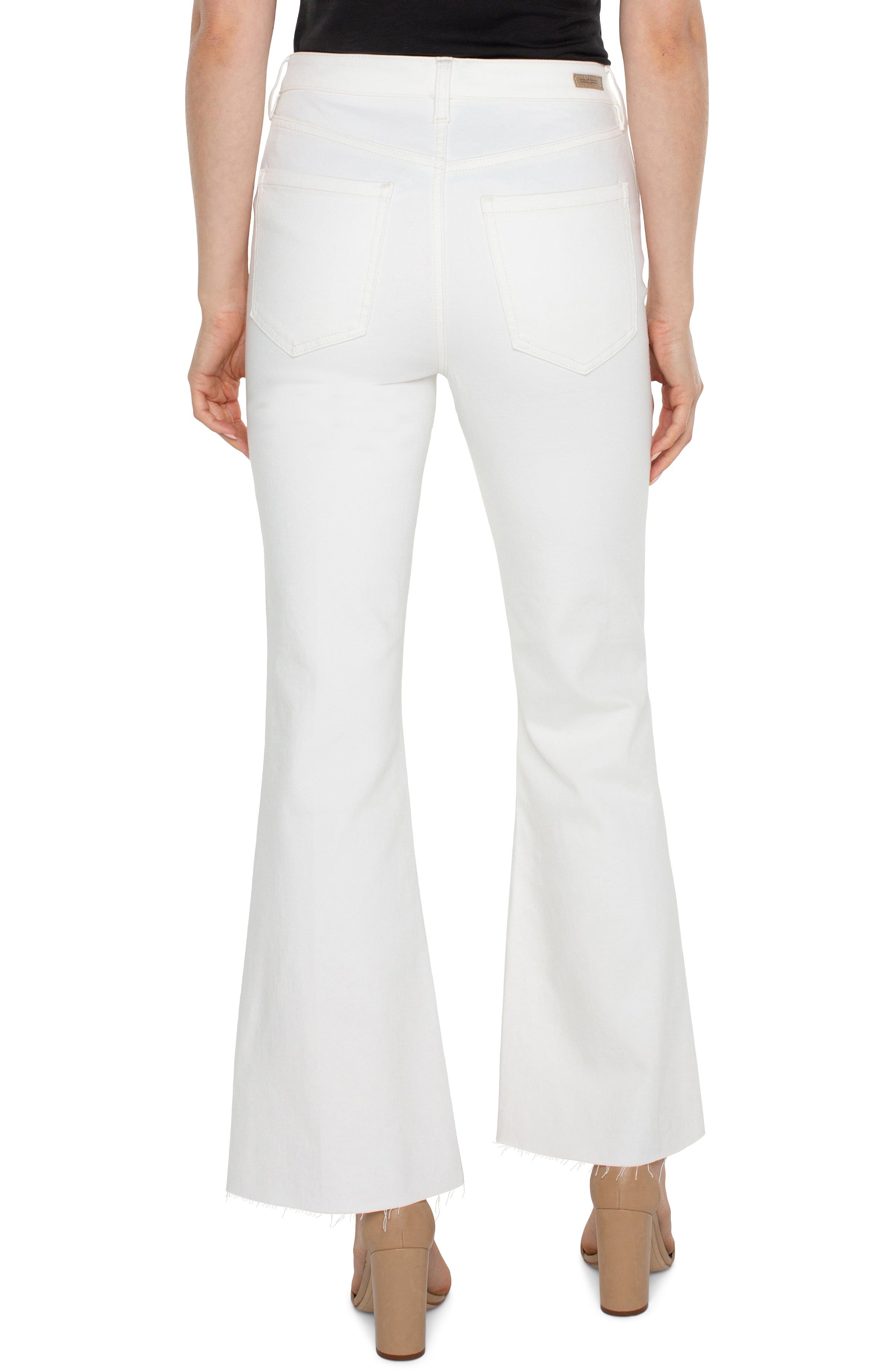 Liverpool Hannah Hi-Rise Flare with Slit - Bone White Back View