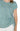 LVP Short Sleeve Scoop Neck with Side Detail - Mermaid Teal Close Up View