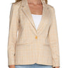 LVP Fitted blazer - Flaxen Gold Glen Plaid Closed Front View