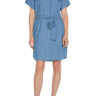 Liverpool Belted Shirt Dress Chambray Front View