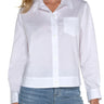 Liverpool Front Button Shirt with Elastic Waist - White Front View