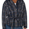 Liverpool Casual Jacket - Black Queen Blue Plaid Front View