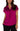 Liverpool Dolman Sleeve Collared Button Front Woven Blouse - Fuchsia Kiss Front View