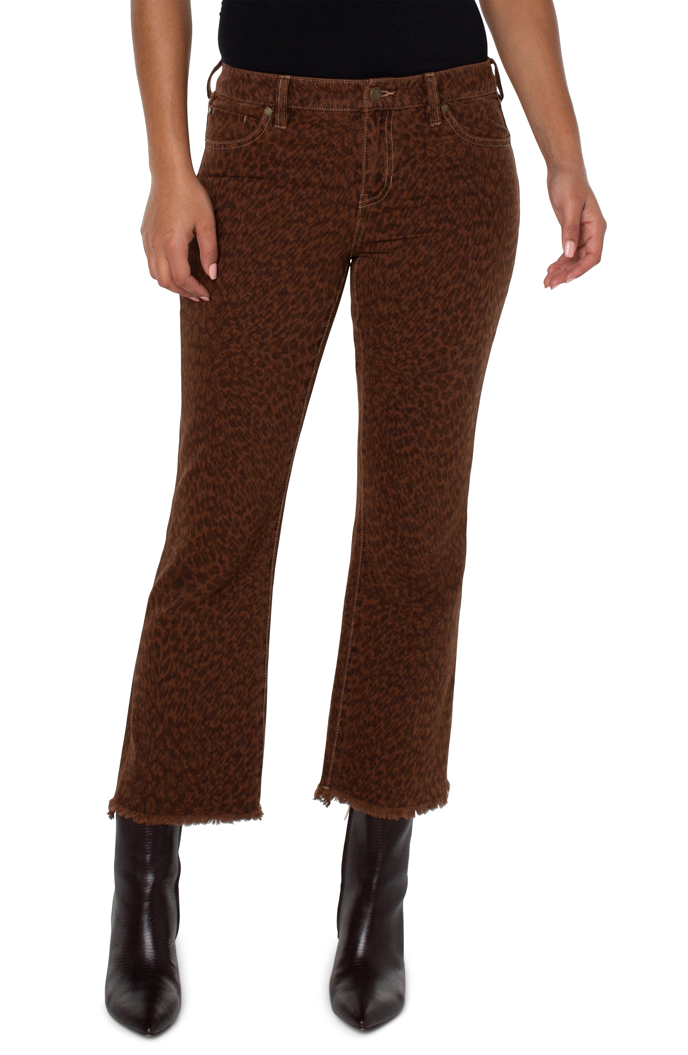 Liverpool Hannah Crop Flare - Abstract Animal Print