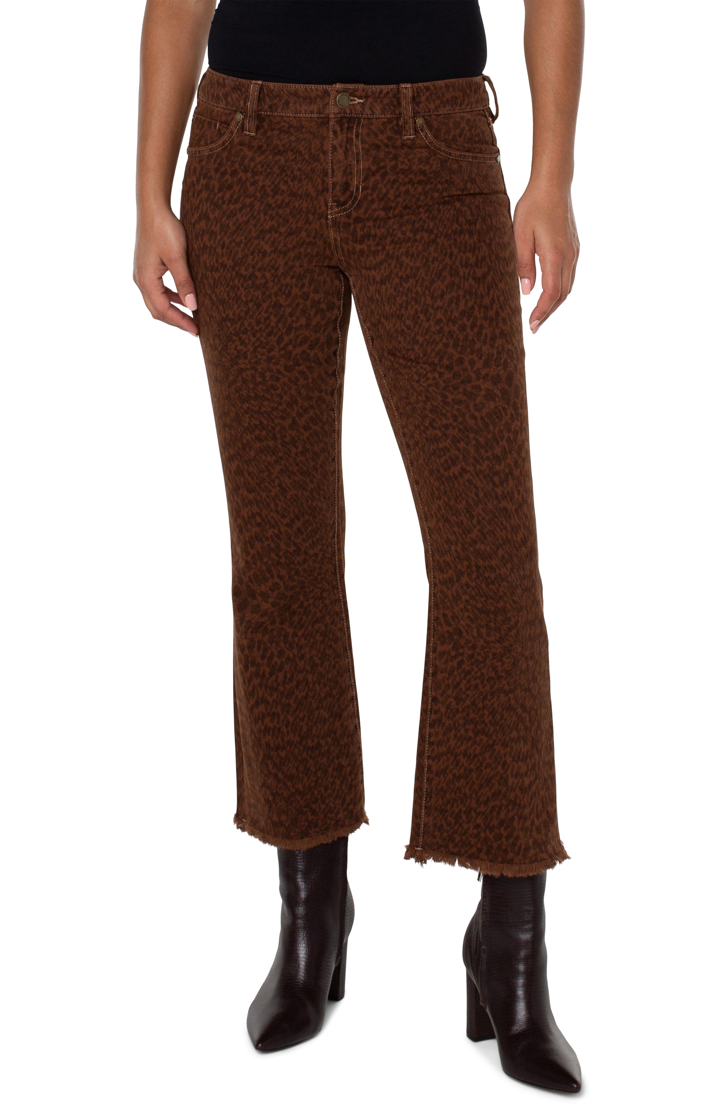 Liverpool Hannah Crop Flare - Abstract Animal Print