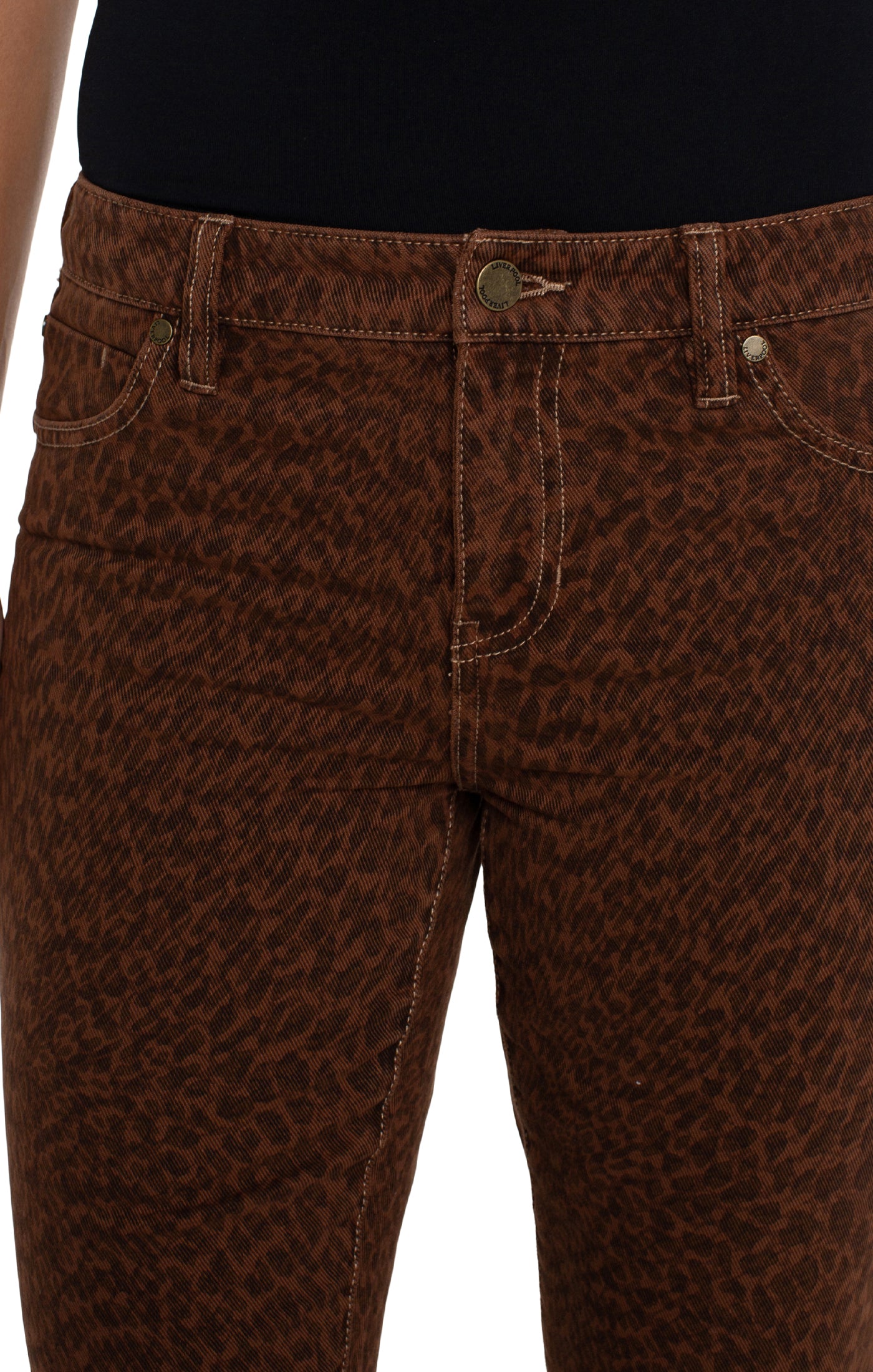 Liverpool Hannah Crop Flare - Abstract Animal Print