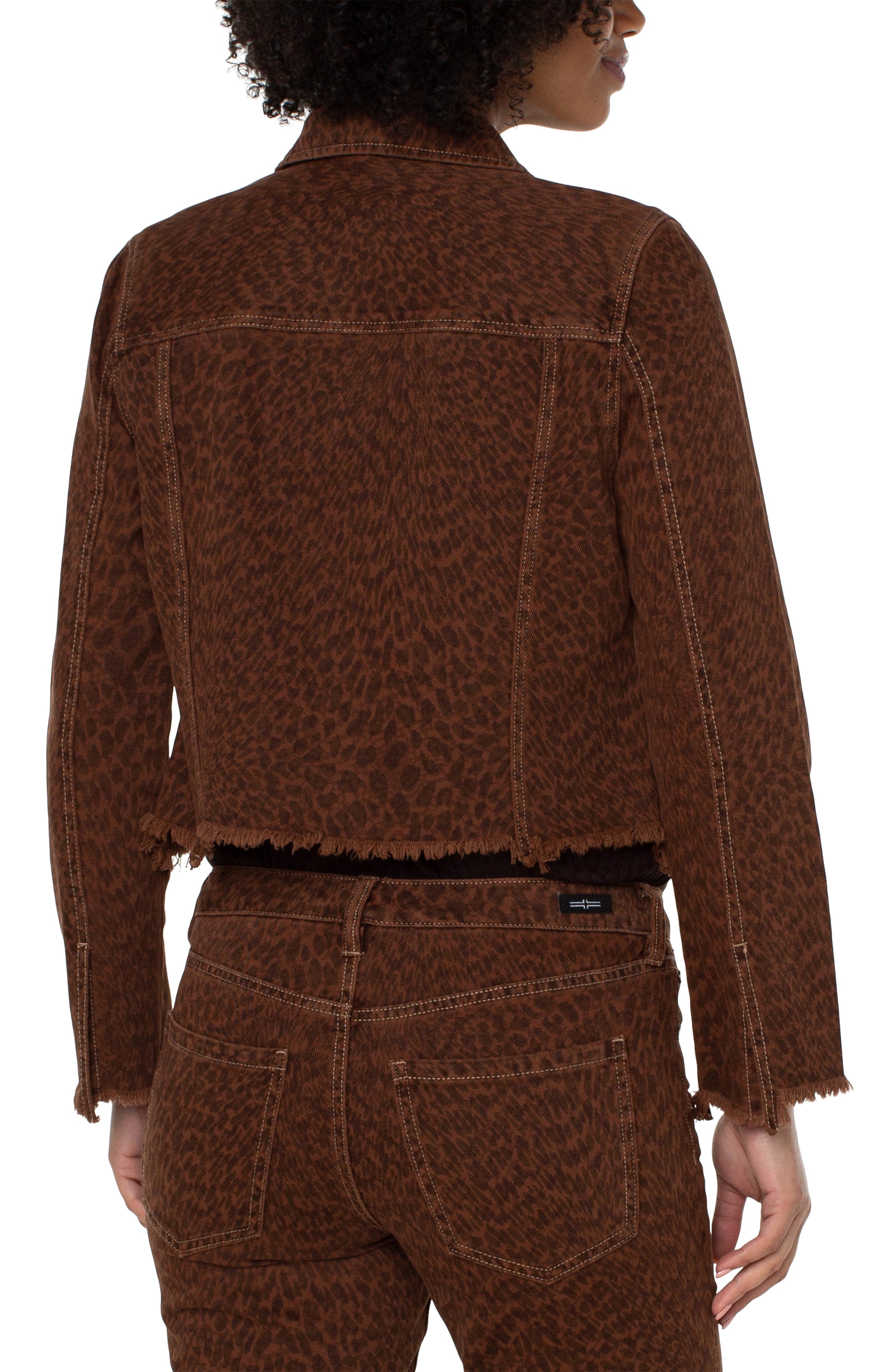 Liverpool Jean Jacket - Abstract Animal Print Cheetah