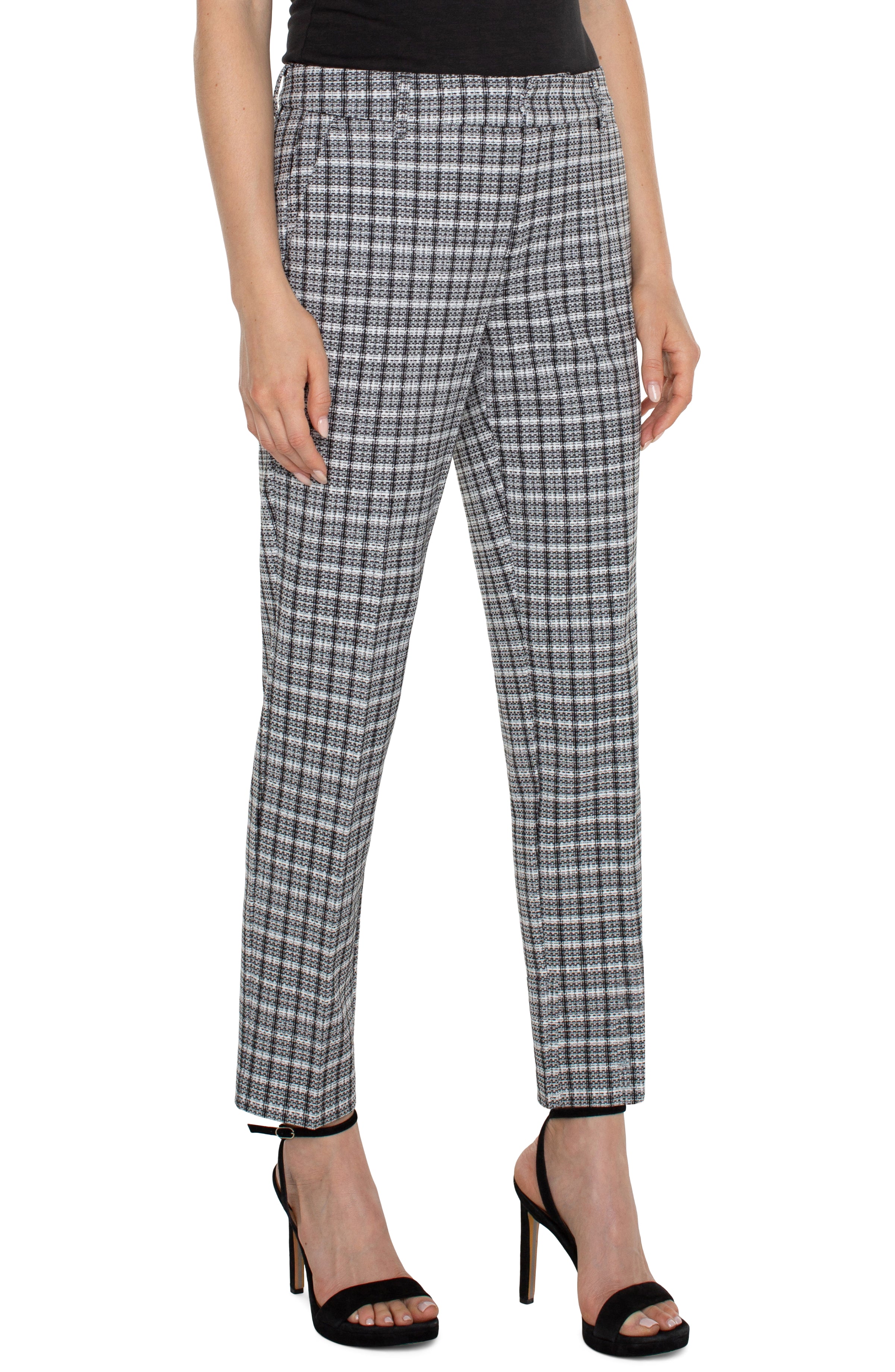 Liverpool Kelsey Trouser black/white Plaid Front View