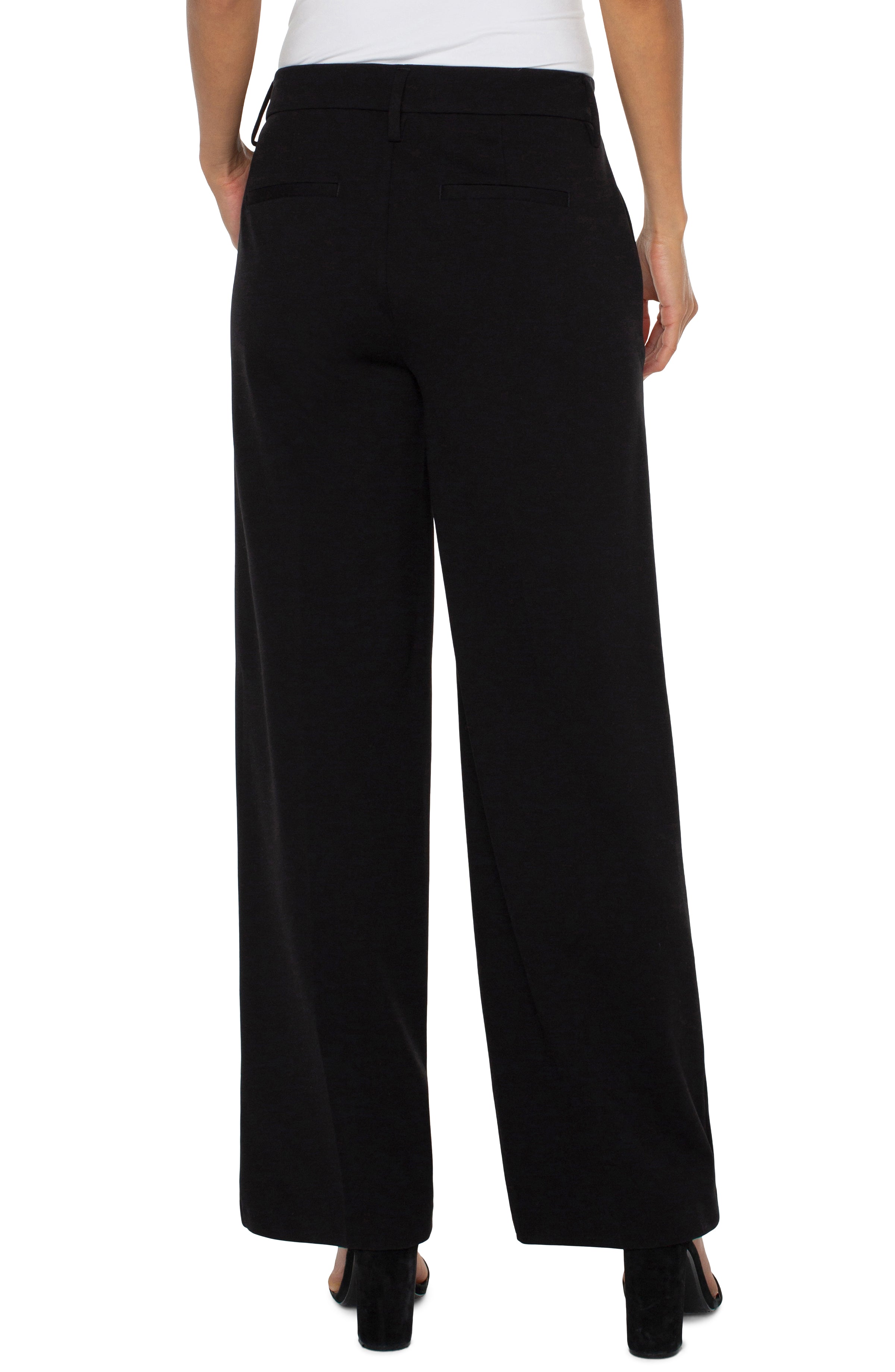 Liverpool Kelsey Wide Leg Trouser 31in ins - Black Back View