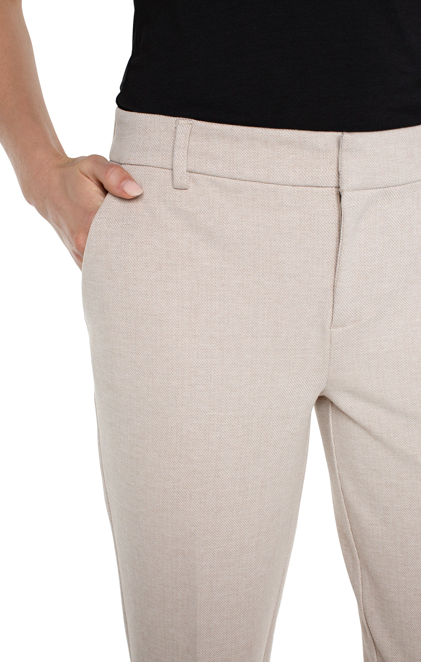 Liverpool Kesley Trouser - Stone Tan Close Up View