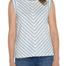 Liverpool Scoop Neck Modern Muscle Tee - White Ocean Blue stripe Front View