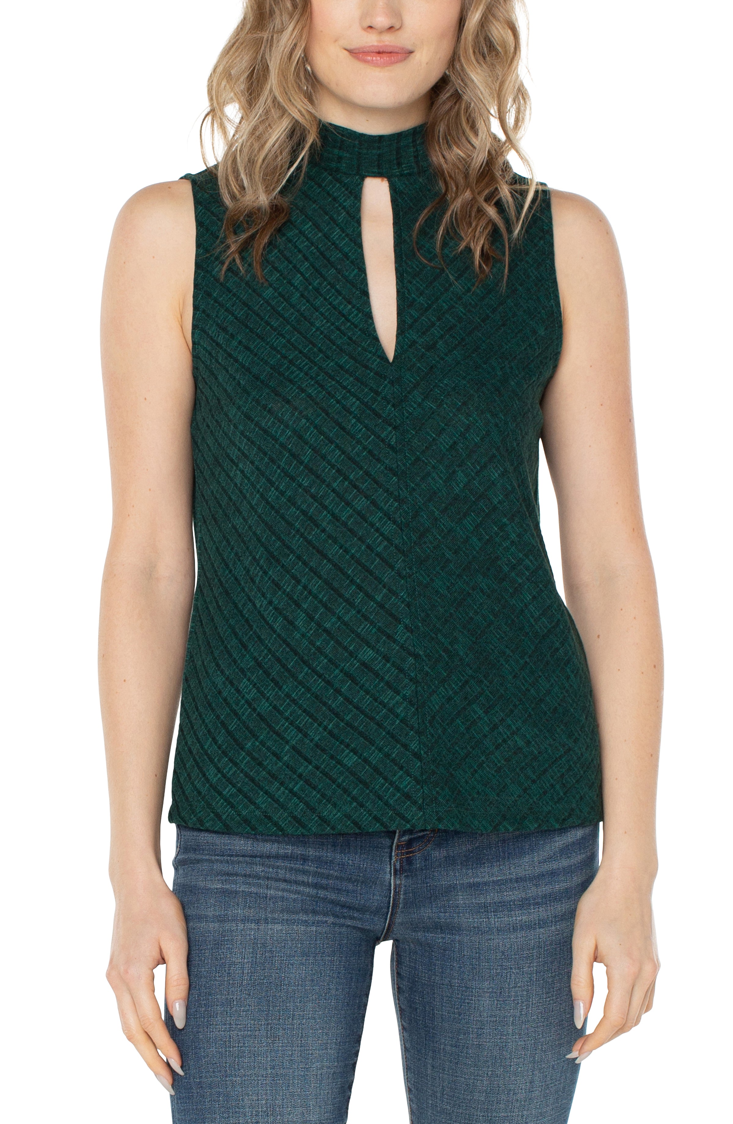 Liverpool Sleeveless Top - Deep Emerald Green